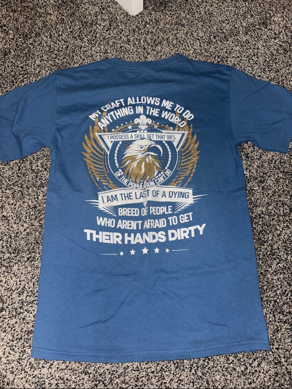 NEW-Scout Blue Graphic Tee with Gold and White Accents